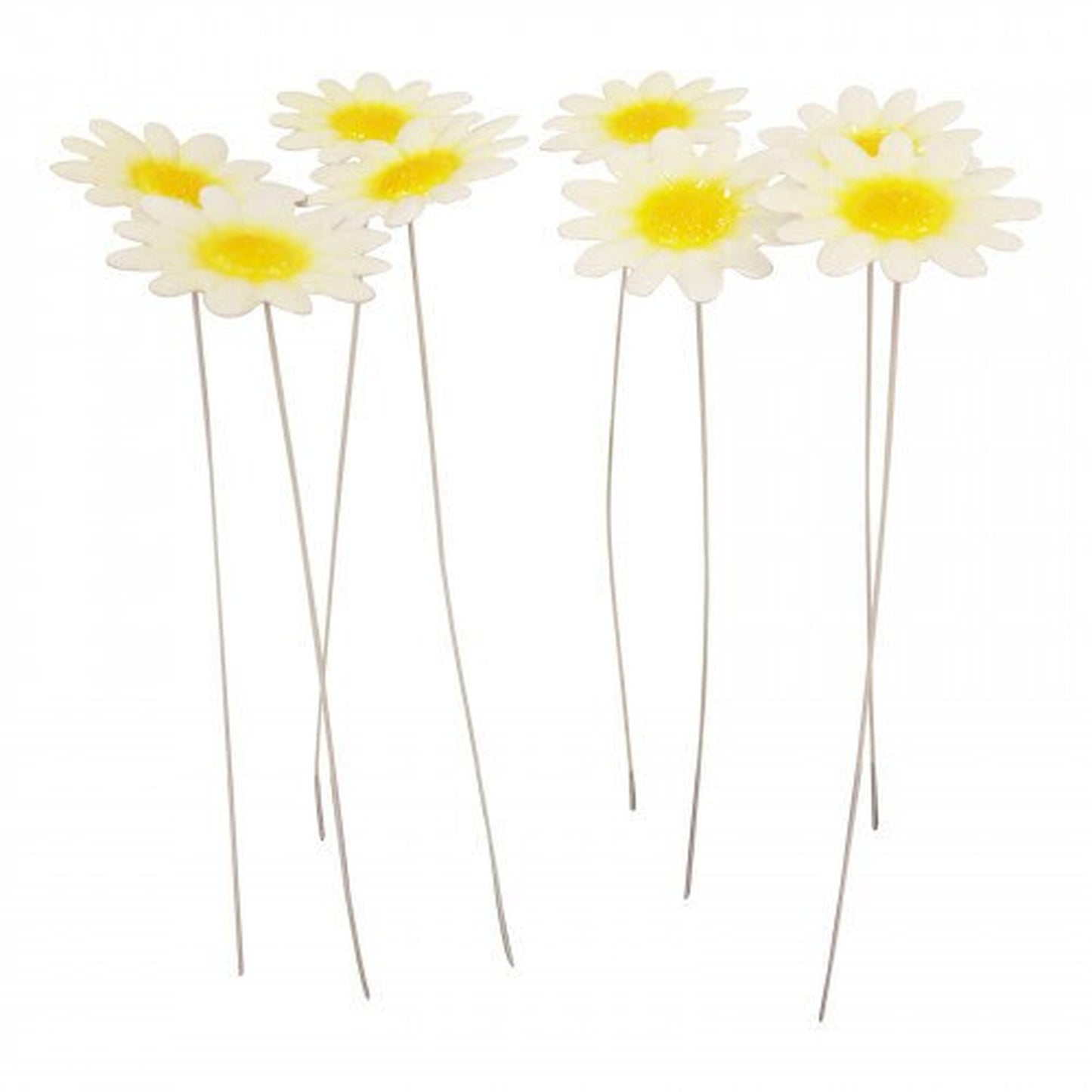 Metal Flower Garden Stakes Poppy Daisy Forget-Me-Not - 34cm