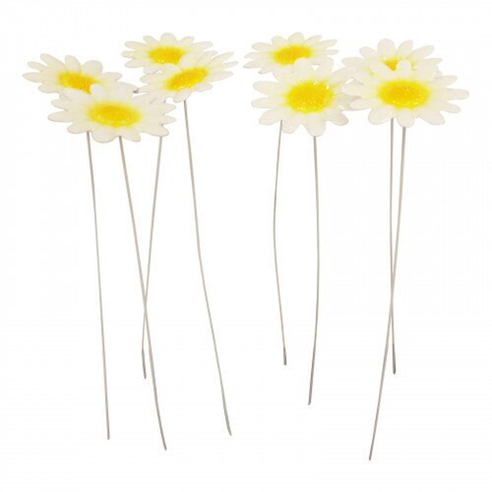 Metal Flower Garden Stakes Poppy Daisy Forget-Me-Not - 34cm