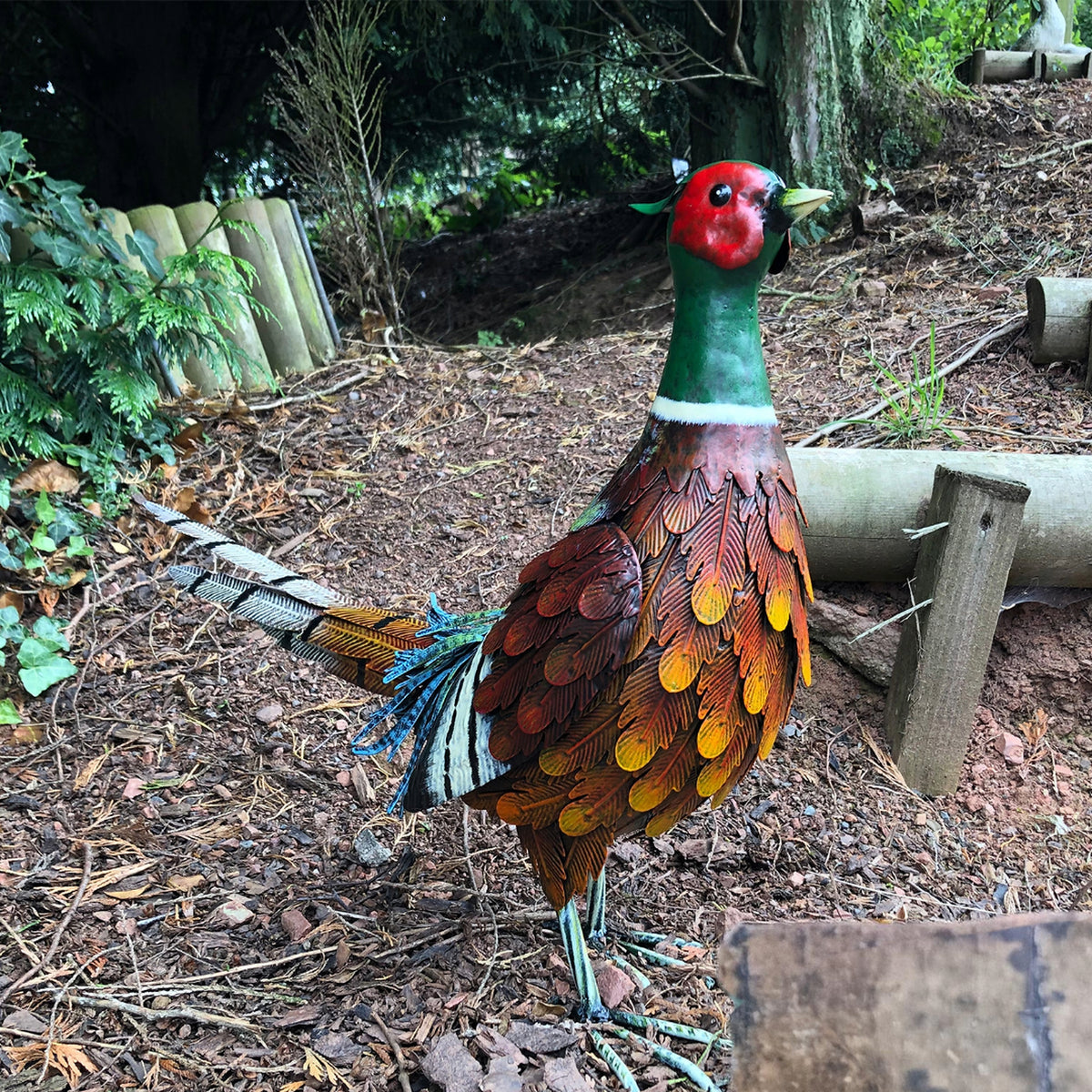 Tesco JPG version for Metal Ring-Necked Pheasant Garden Ornament - 50cm x 15cm x 40cm