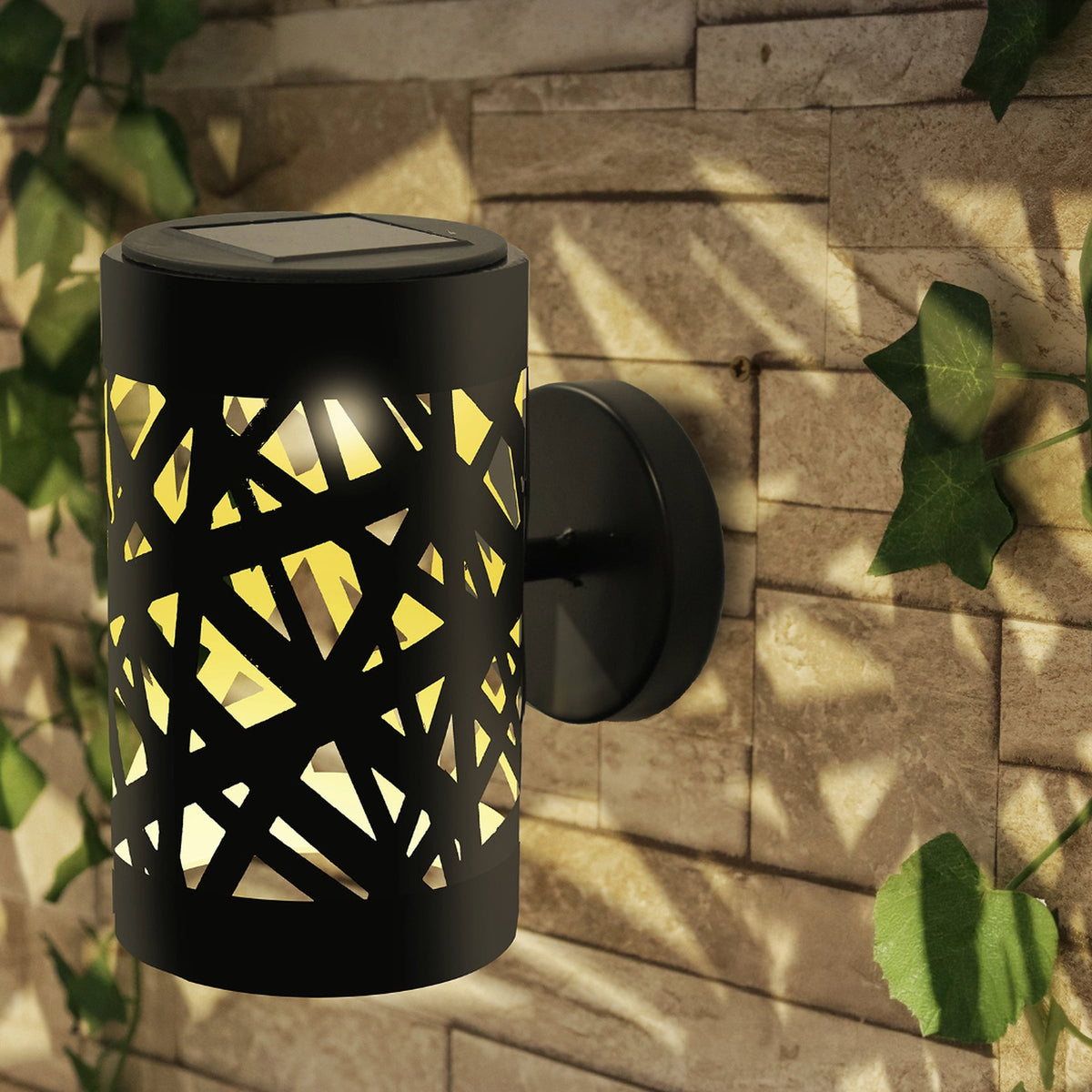Marketplace JPG companion for Weave Wall Mounted Solar Light Metal Garden LED Wall Lights - 15.5cm x 9.5cm x 13.5cm