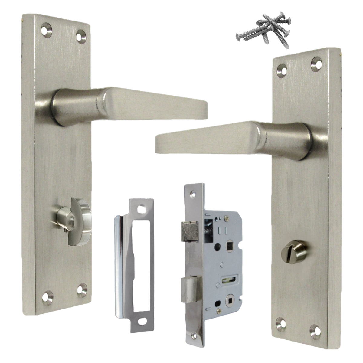 Marketplace JPG companion for Bathroom Door Handles Satin Victorian Straight Lever + Lock