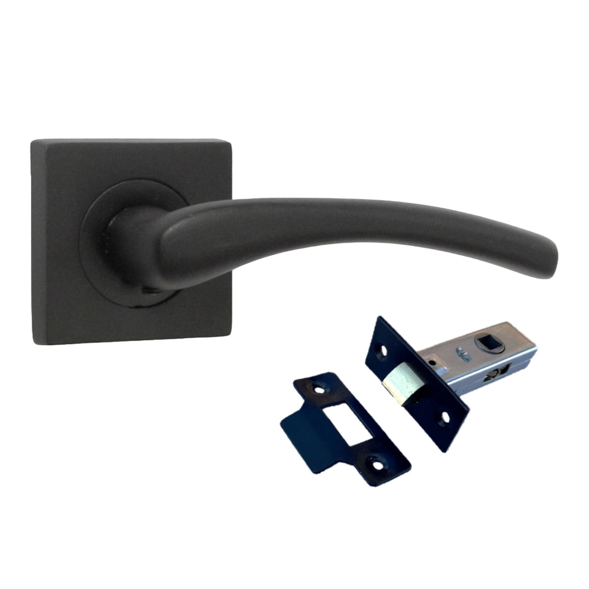 Marketplace JPG companion for Zena Door Handle Matt Black Lever on Square Rose Internal Handles 64mm Latch