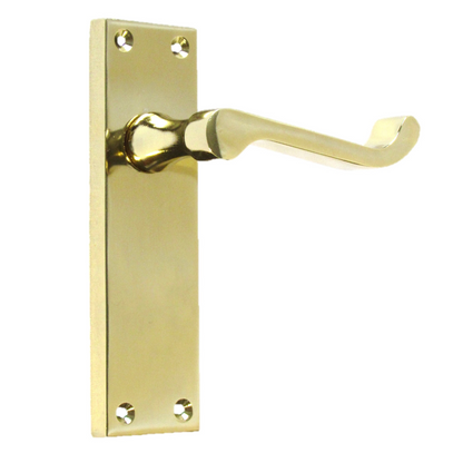 Poignées de porte à levier à volutes et loquet interne - Laiton 150 x 40 mm