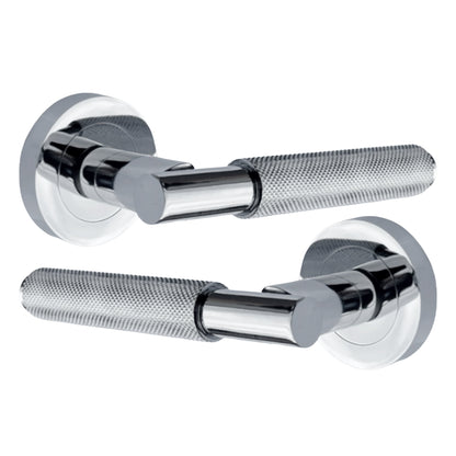 Marketplace JPG companion for Knurled Turning Door Handles Chrome Lever on Rose Latch Handle Bathroom Set