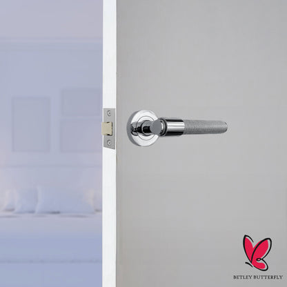 Marketplace JPG companion for Knurled Door Handles Chrome Loop & Neck Lever on Rose Key Lock Set