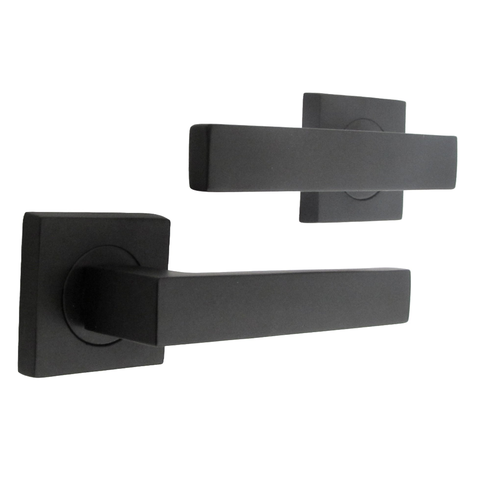 Marketplace JPG companion for Cafri Door Handle Matt Black Rectangular Lever on Square Rose Internal Latch Door Handles