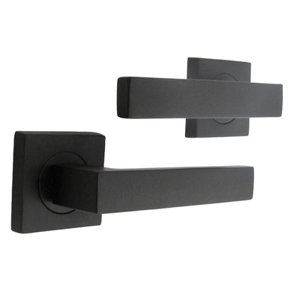 Marketplace JPG companion for Cafri Door Handle Matt Black Rectangular Lever on Square Rose Internal Latch Door Handles