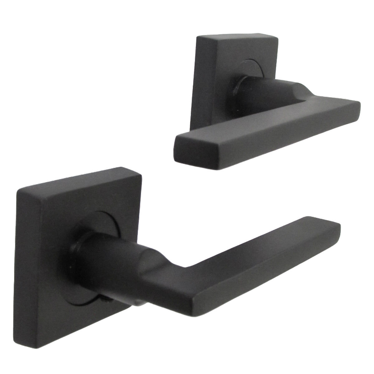 Marketplace JPG companion for UNO Door Handle Matt Black Lever on Square Rose Internal Wooden Handles + 64mm Latch & Hinges