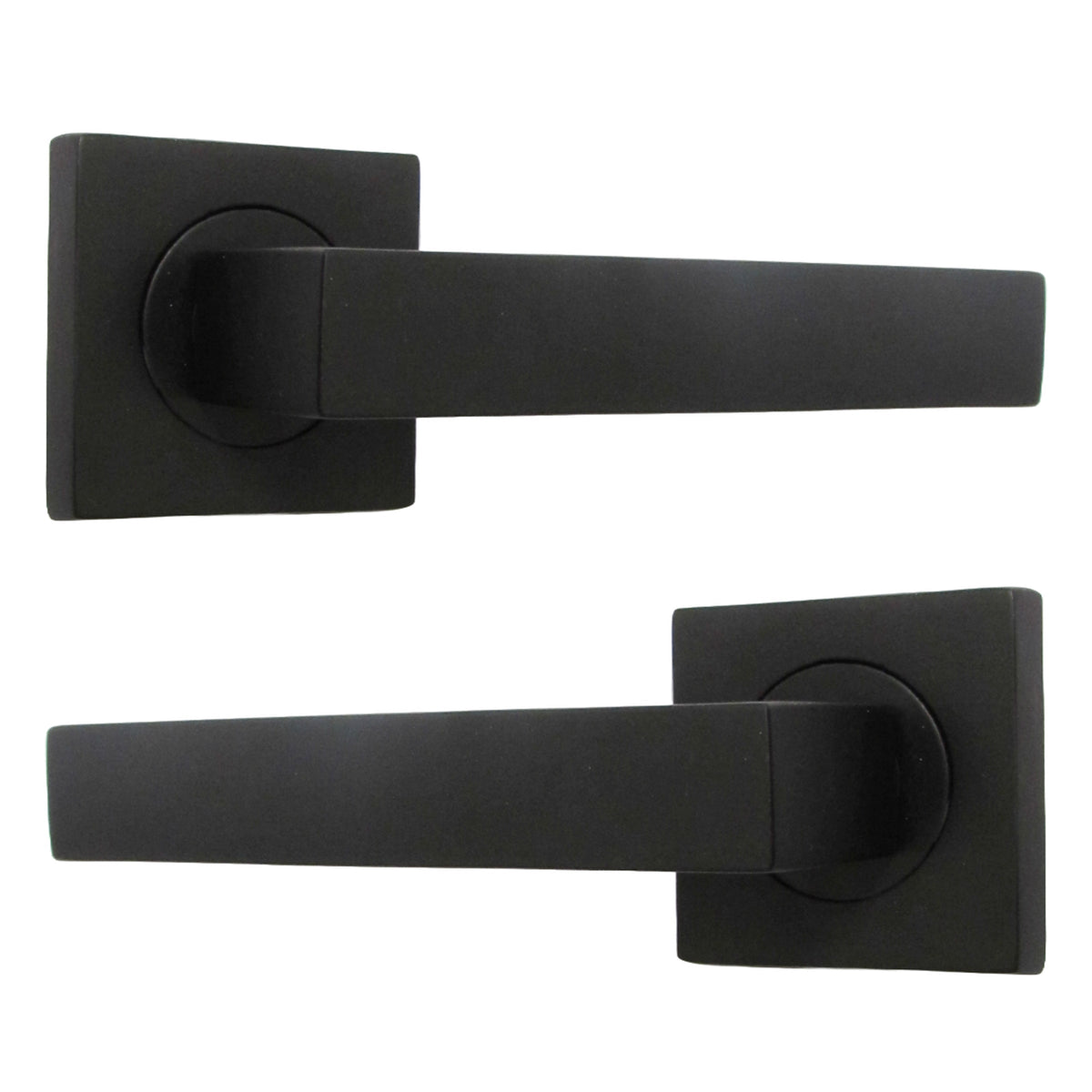 Marketplace JPG companion for Cafri Door Handle Matt Black Rectangular Lever on Square Rose Internal + 64mm Latch