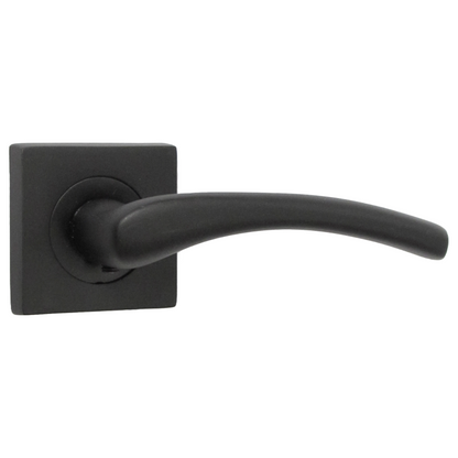 Zena Door Handle Matt Black Lever on Square Rose Internal Handles 64mm Latch & Hinges