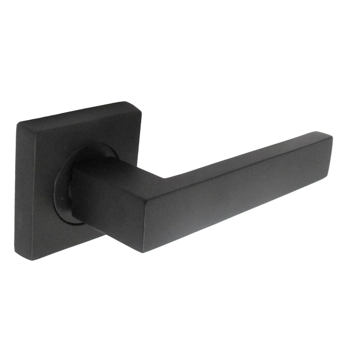 Marketplace JPG companion for Cafri Door Handle Matt Black Rectangular Lever on Square Rose Internal + 64mm Latch