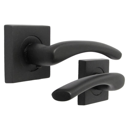 Marketplace JPG companion for Zena Door Handle Matt Black Lever on Square Rose Internal Handles 64mm Latch