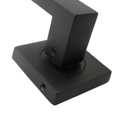 Cafri Door Handle Matt Black Rectangular Lever on Square Rose Internal + 64mm Latch & Hinges