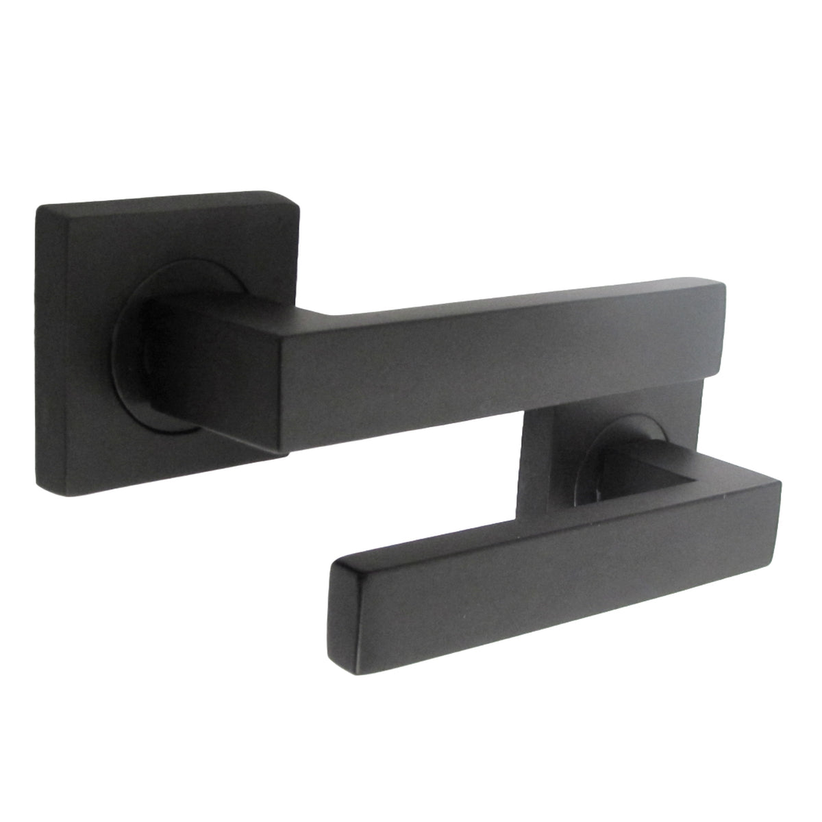 Marketplace JPG companion for Cafri Door Handle Matt Black Rectangular Lever on Square Rose Internal + 64mm Latch