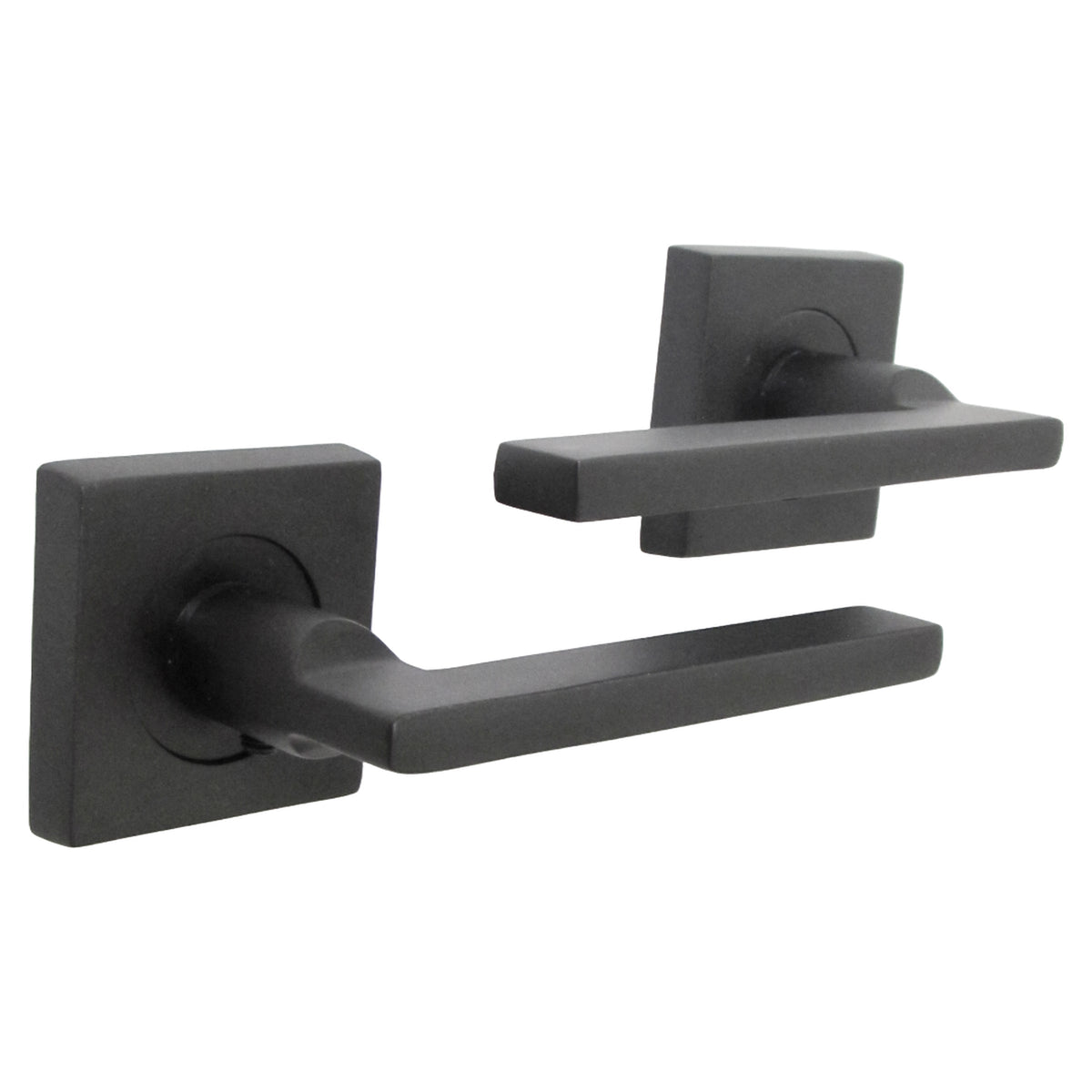 Marketplace JPG companion for UNO Door Handle Matt Black Lever on Square Rose Internal Wooden Handles + 64mm Latch & Hinges
