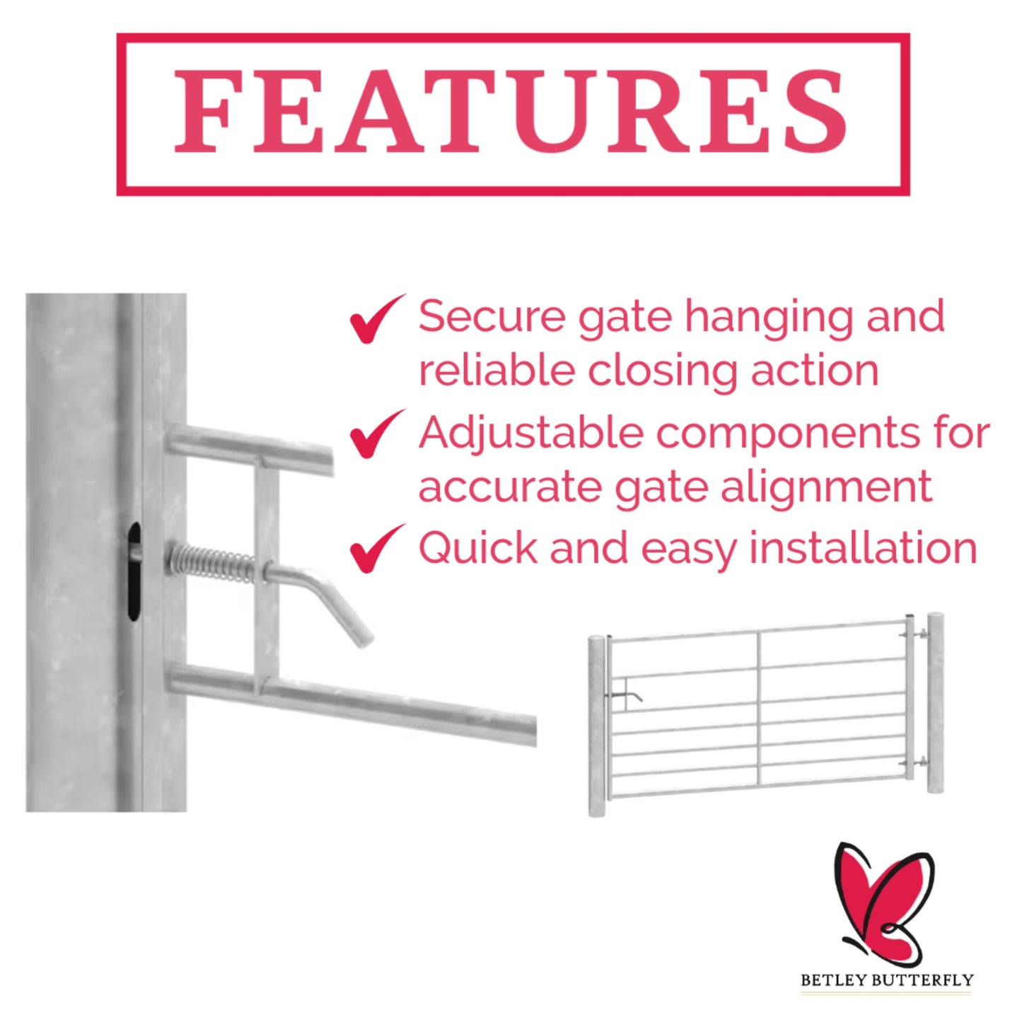 Marketplace JPG companion for Field Gate Fixing Kit for Metal Gates 19mm Adjustable Gate Eyes with 300mm Bolt