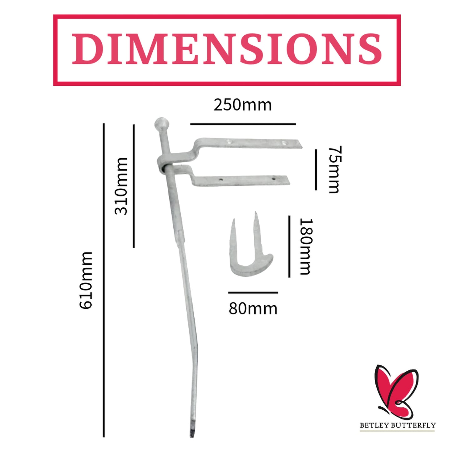 Marketplace JPG companion for Field Gate Spring Fastener Set Galvanised 610mm Latch for Gates with Fixings