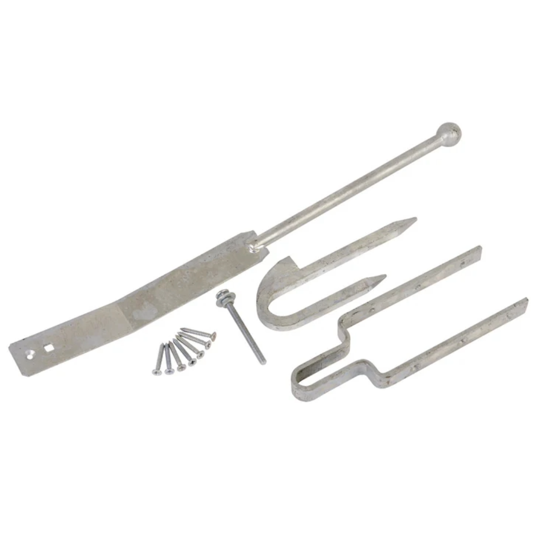 Fieldgate Spring Fastener Set Galvanised 610mm Latch for Gates with Fixings