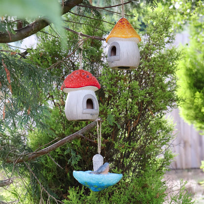 Marketplace JPG companion for Mushroom Resin Bird House Garden Ornament