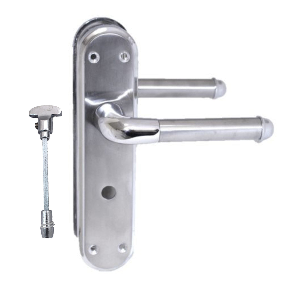 Marketplace JPG companion for Marina Door Handle Two Tone Bathroom Lock Lever - Chrome and Satin
