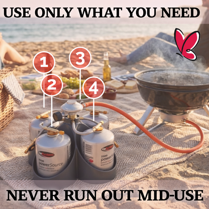 4 Canister Fuel Pack - Portable Multi-Gas Power System for Camping Outdoor BBQ