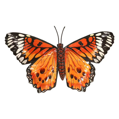 Marketplace JPG companion for Metal Butterfly Wall Art Decoration - Pink Blue Green Orange Fence Butterflies - 24cm x 34cm x 1cm