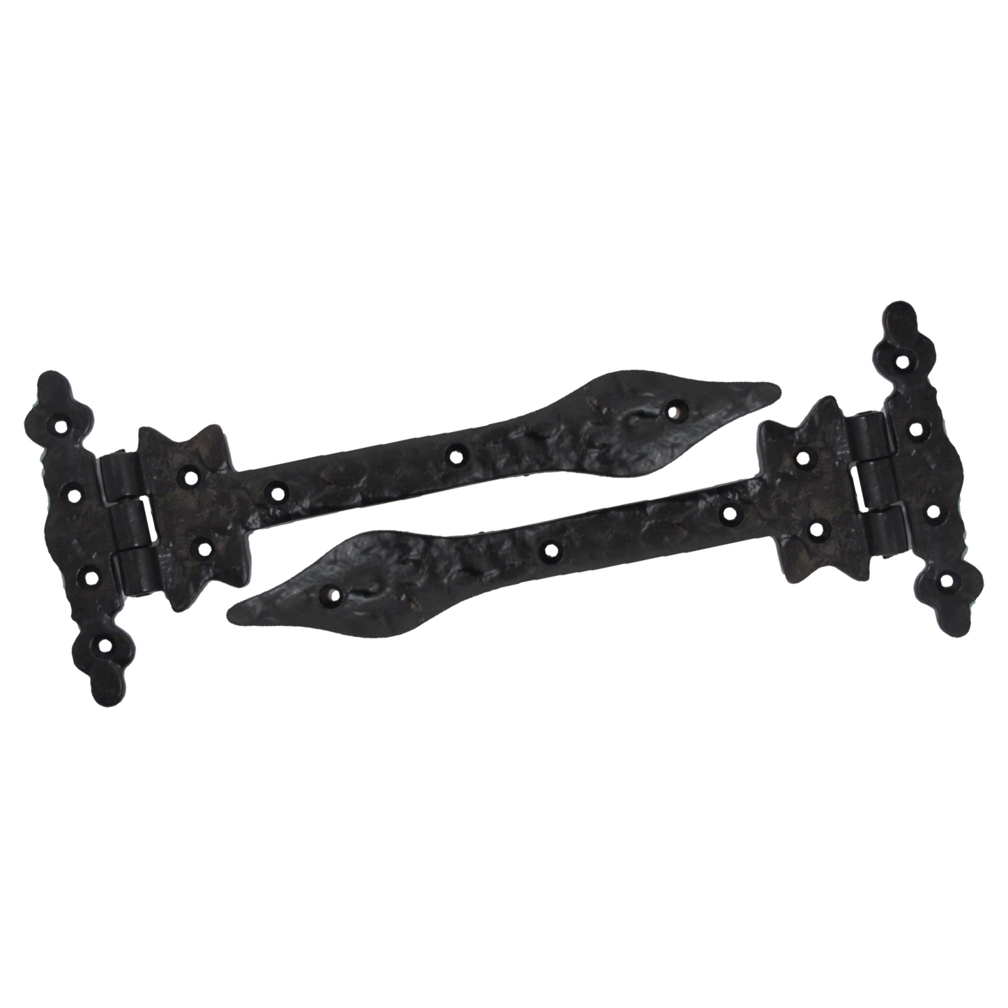 Antique Black Cast Iron Tee Hinges 6"/9"/12" Cottage Leaf Spear T Hinge