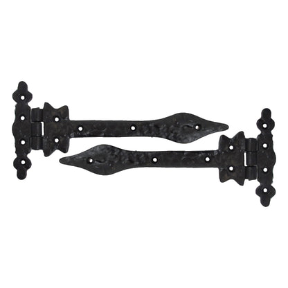 Marketplace JPG companion for Antique Black Cast Iron Tee Hinges 6"/9"/12" Cottage Leaf Spear T Hinge