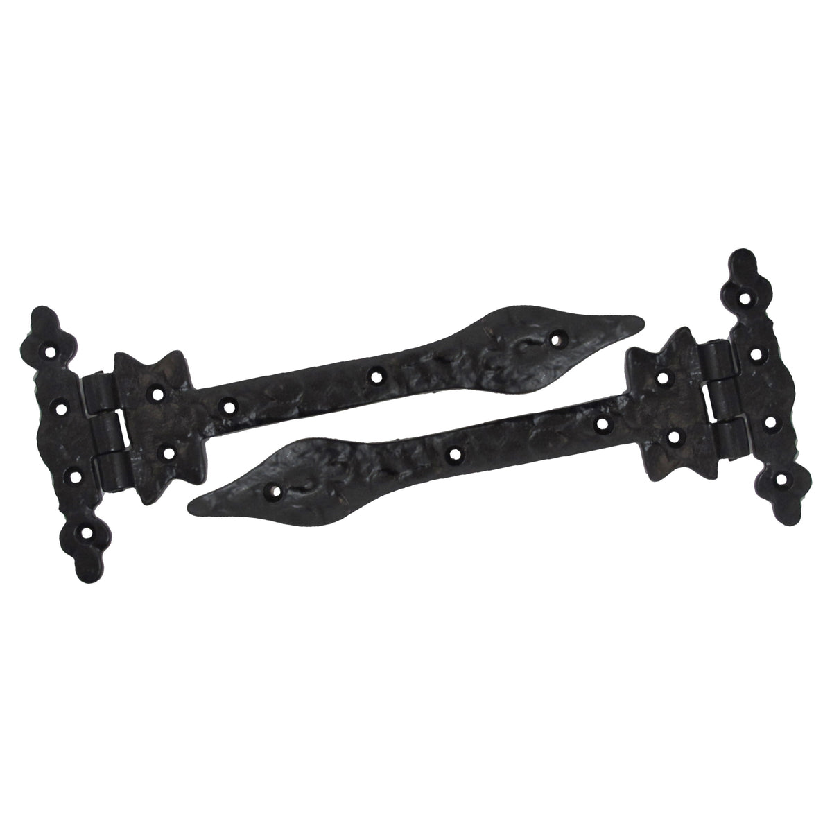 Marketplace JPG companion for Antique Black Cast Iron Tee Hinges 6"/9"/12" Cottage Leaf Spear T Hinge