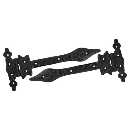 Marketplace JPG companion for Antique Black Cast Iron Tee Hinges 6"/9"/12" Cottage Leaf Spear T Hinge
