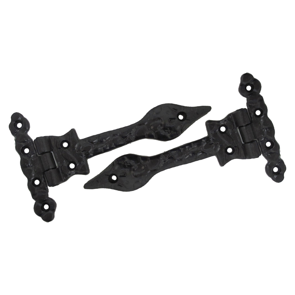 Marketplace JPG companion for Antique Black Cast Iron Tee Hinges 6"/9"/12" Cottage Leaf Spear T Hinge