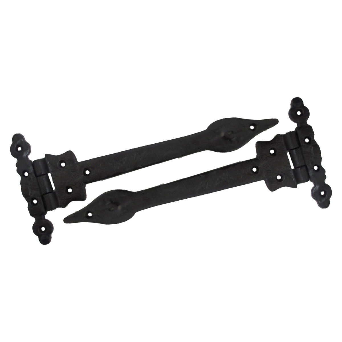 Marketplace JPG companion for Antique Black Cast Iron Tee Hinges 6"/9"/12" Cottage Leaf Spear T Hinge