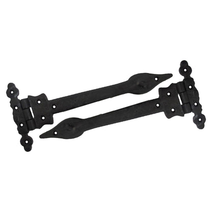 Marketplace JPG companion for Antique Black Cast Iron Tee Hinges 6"/9"/12" Cottage Leaf Spear T Hinge