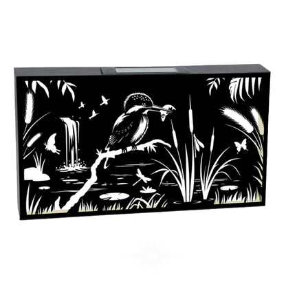 Marketplace JPG companion for Solar Kingfisher Wall Panel Metal LED Garden Decor - 25cm x 48cm x 5cm