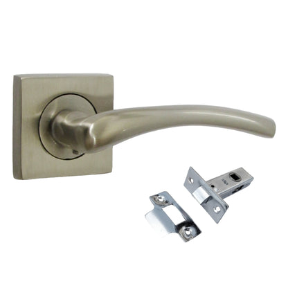 Marketplace JPG companion for Zena Door Handle Satin Nickel Lever on Square Rose Internal Latch Handles 64mm Latch
