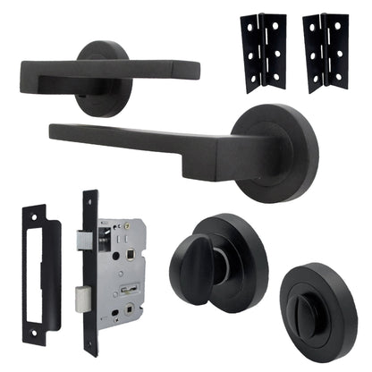 Marketplace JPG companion for UNO-3 Door Handle Bathroom Set Modern Matt Black Lever on Rose Internal Thumb Turn Set