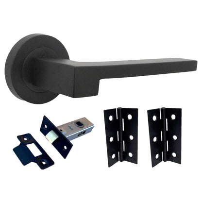 Marketplace JPG companion for UNO-3 Door Handle Modern Matt Black Lever on Rose Internal Handles + 64mm Latch & Hinges