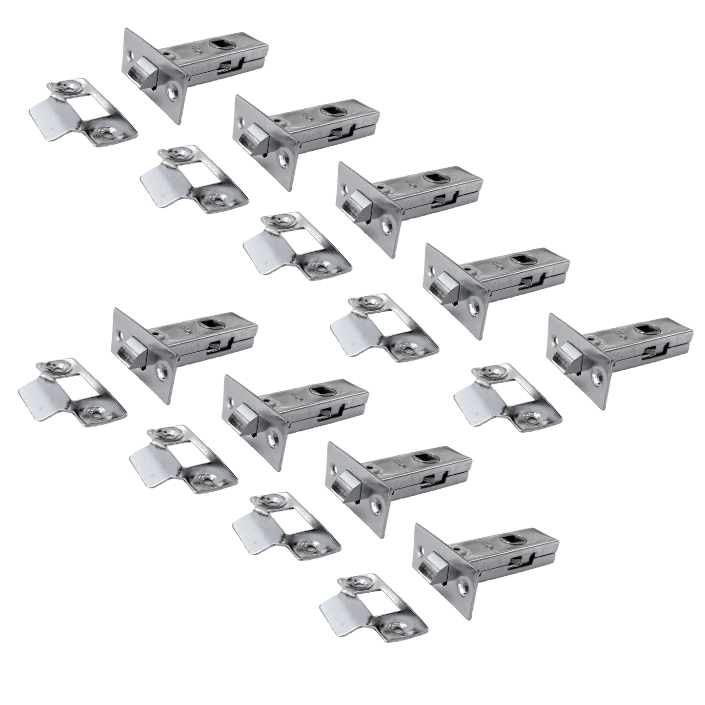 Mortice Tubular Gate Latch 2.5" 63mm Internal Door Catch Handle Nickle Plate 1-10