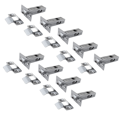 Mortice Tubular Gate Latch 2.5" 63mm Internal Door Catch Handle Nickle Plate 1-10