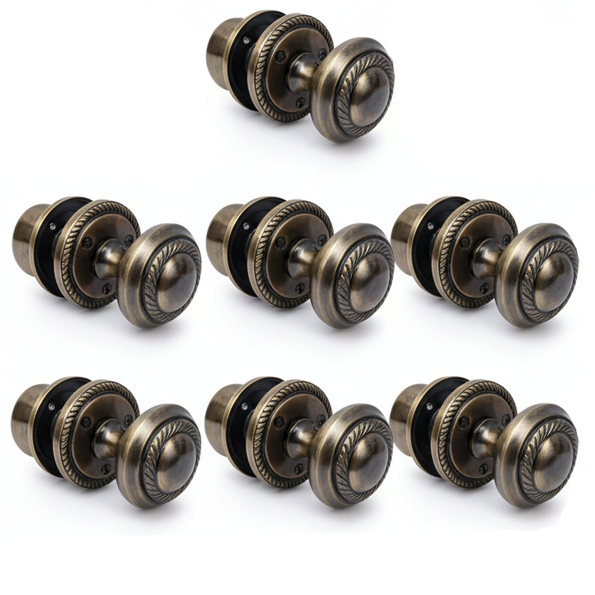 Marketplace JPG companion for Door Knobs Round Georgian Roped Mortice Knob - Antique 62mm
