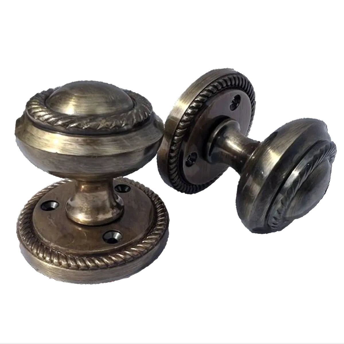 Marketplace JPG companion for Door Knobs Round Georgian Roped Mortice Knob - Antique 62mm