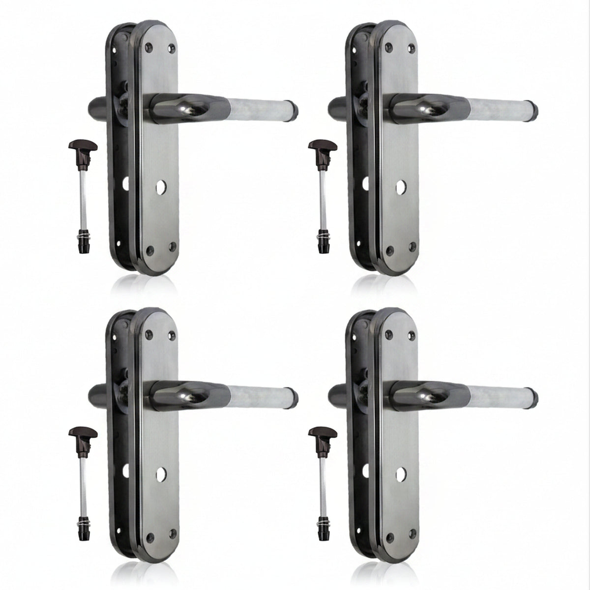 Marketplace JPG companion for Marina Door Handle Two Tone Bathroom Lock Lever - Black Nickel and Satin