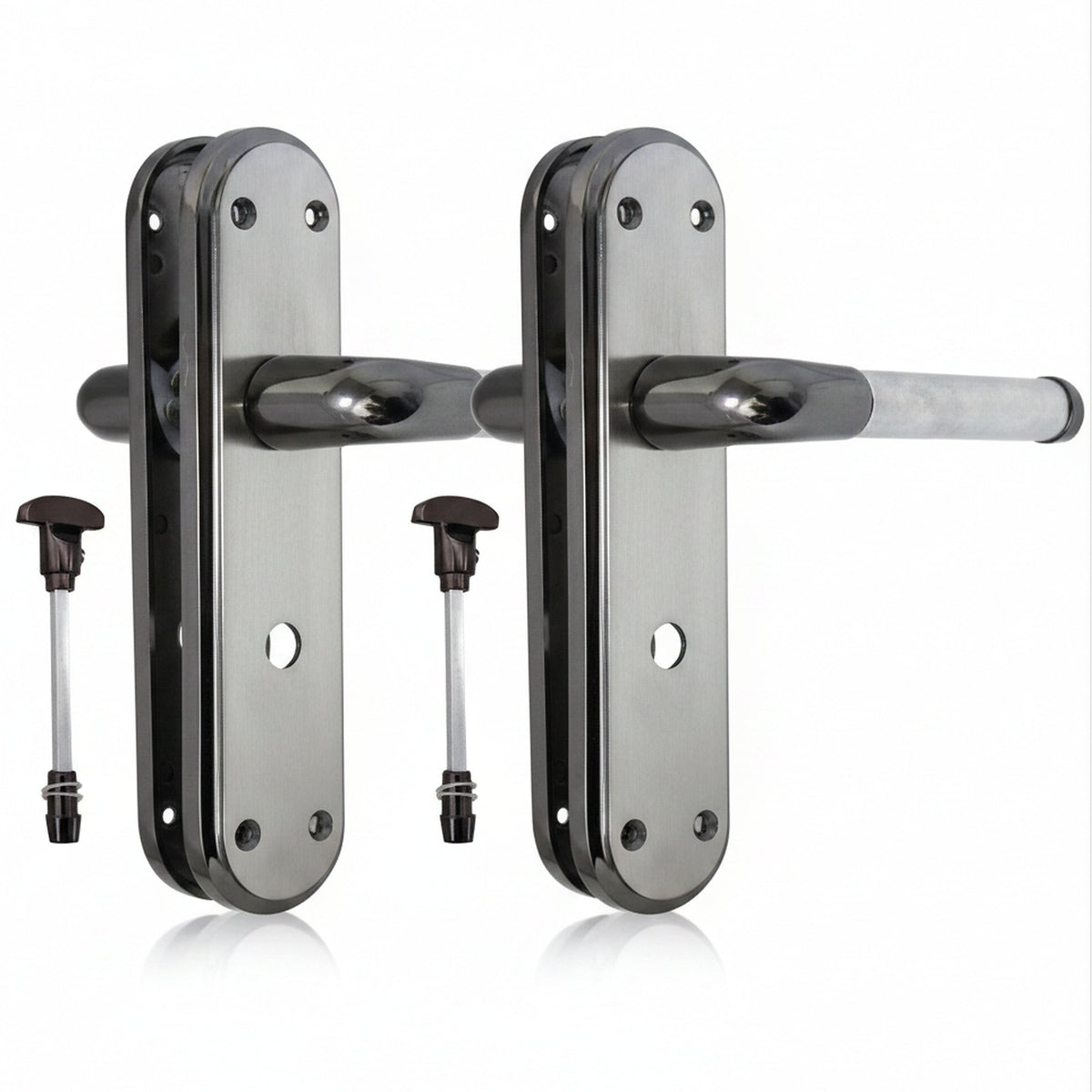 Marketplace JPG companion for Marina Door Handle Two Tone Bathroom Lock Lever - Black Nickel and Satin