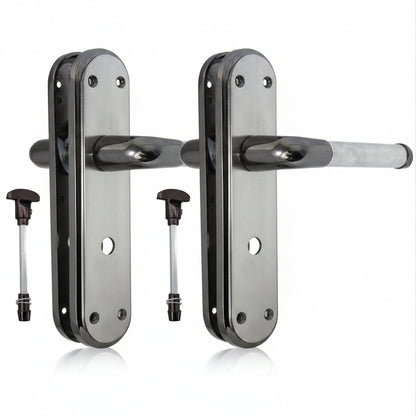 Marketplace JPG companion for Marina Door Handle Two Tone Bathroom Lock Lever - Black Nickel and Satin