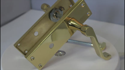 Door Handles Victorian Scroll Lever Bath Lock - Brass 150 x 40mm