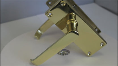 Door Handles Victorian Straight Lever Brass Hinges & Latch Pack Set 120 x 42mm
