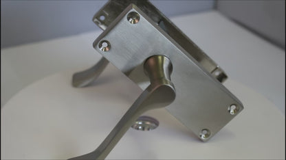 Door Handles Scroll Lever Internal Latch - Satin 118 x 40mm