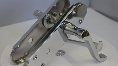 Epsom Door Handle Bathroom Lock Scroll Lever - Polished Chrome