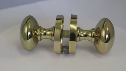 Door Knobs Round Victorian Mortice Knob Sprung - Brass Latch Pack 56mm