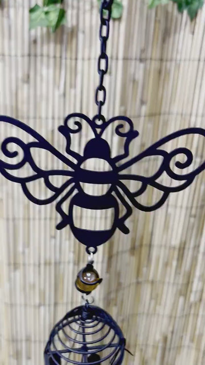 Silhouette Honeybee Wind Chime - Black